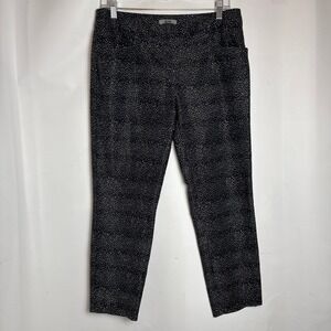 Adidas Womens Golf Pants Black White Speckled Polka Dot Ankle Length Size Medium
